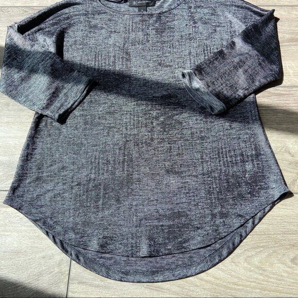 NWOT INC Dolman 3/4 Sleeve  Top Gunmetal foil Print - Picture 8 of 12